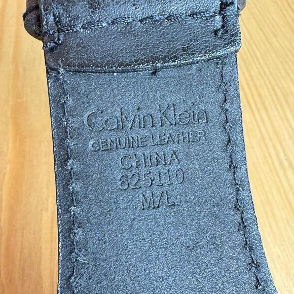 Calvin Klein women’s Belt Black Leather Stretch Studded Silver 90s M/L - Picture 7 of 7